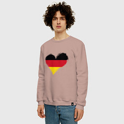 Свитшот хлопковый мужской Сердце - Германия, цвет: пыльно-розовый — фото 2