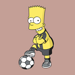 Свитшот хлопковый мужской Барт Симпсон - крутой футбольный форвард, цвет: пыльно-розовый — фото 2