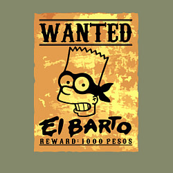 Свитшот хлопковый мужской Розыск - Барт Симпсон - вознаграждение гарантирова, цвет: авокадо — фото 2