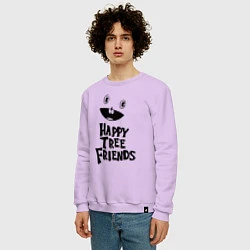 Свитшот хлопковый мужской Happy Three Friends - LOGO, цвет: лаванда — фото 2