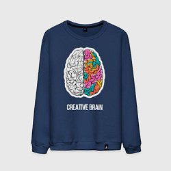 Свитшот хлопковый мужской Creative Brain, цвет: тёмно-синий