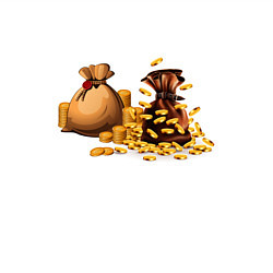 Свитшот хлопковый мужской Мешочки с монетами, цвет: белый — фото 2