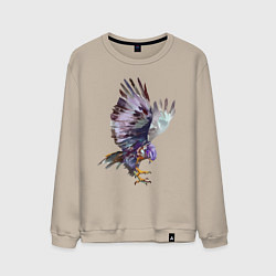 Свитшот хлопковый мужской Сокол - акварель, цвет: миндальный