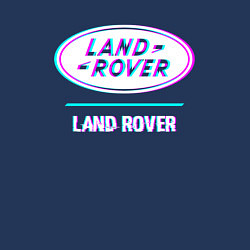 Свитшот хлопковый мужской Значок Land Rover в стиле glitch, цвет: тёмно-синий — фото 2