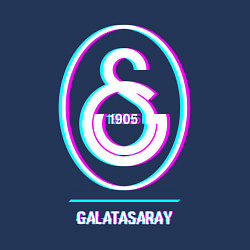 Свитшот хлопковый мужской Galatasaray FC в стиле glitch, цвет: тёмно-синий — фото 2