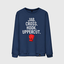Свитшот хлопковый мужской Джеб Кросс Хук Апперкот, цвет: тёмно-синий