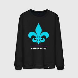Свитшот хлопковый мужской Символ Saints Row в неоновых цветах, цвет: черный