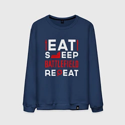 Мужской свитшот Надпись eat sleep Battlefield repeat