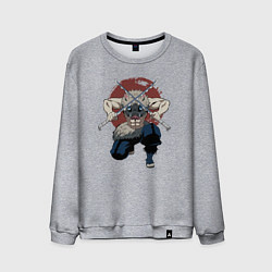 Свитшот хлопковый мужской Иноске Демон Слеер, цвет: меланж