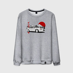 Свитшот хлопковый мужской Subaru Impreza WRX Sti Retro JDM, цвет: меланж