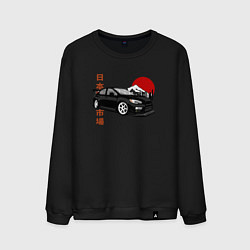 Свитшот хлопковый мужской Subaru Impreza WRX Sti Japanese Retro Style, цвет: черный