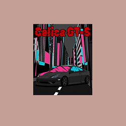 Свитшот хлопковый мужской Toyota Celica GT-S Night Tokyo, цвет: пыльно-розовый — фото 2