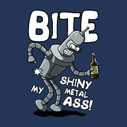 Свитшот хлопковый мужской Bender - Bite my ass, цвет: тёмно-синий — фото 2