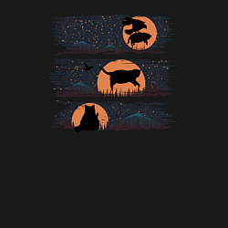 Свитшот хлопковый мужской Толстый кот и ворона летят, цвет: черный — фото 2