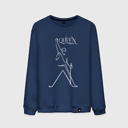 Свитшот хлопковый мужской Queen- Фредди и микрофон, цвет: тёмно-синий