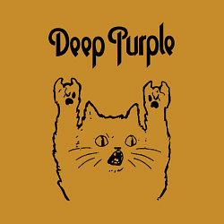 Свитшот хлопковый мужской Deep Purple - rock cat, цвет: горчичный — фото 2