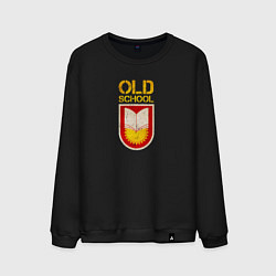 Свитшот хлопковый мужской Old School emblem, цвет: черный