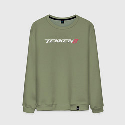 Свитшот хлопковый мужской Tekken 8 - логотип, цвет: авокадо