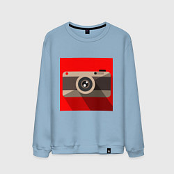 Свитшот хлопковый мужской Фотоаппарат flat, цвет: мягкое небо
