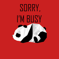 Свитшот хлопковый мужской Извини я занят - панда, цвет: красный — фото 2