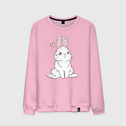 Свитшот хлопковый мужской Милый кролик-символ года, цвет: светло-розовый