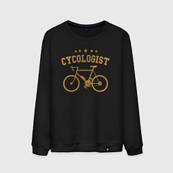 Свитшот хлопковый мужской Велосипедист 5 звезд, цвет: черный