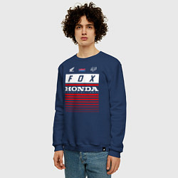 Свитшот хлопковый мужской Honda racing, цвет: тёмно-синий — фото 2