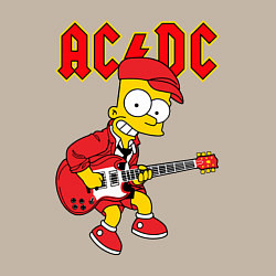 Свитшот хлопковый мужской AC DC Барт Симпсон, цвет: миндальный — фото 2