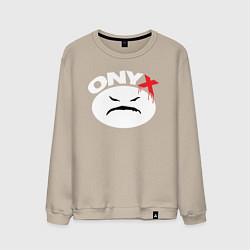 Свитшот хлопковый мужской Onyx logo white, цвет: миндальный