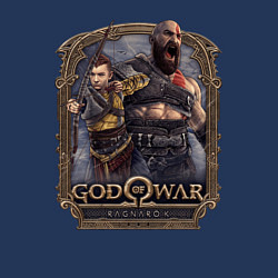 Свитшот хлопковый мужской Атрей и Кратос GoW Ragnarok, цвет: тёмно-синий — фото 2