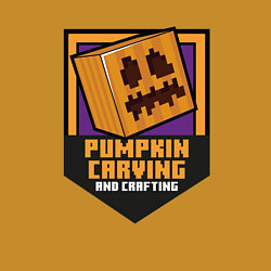 Свитшот хлопковый мужской Тыквенная голова - Minecraft, цвет: горчичный — фото 2