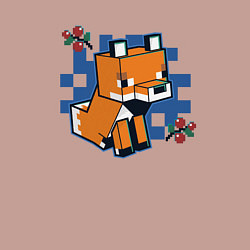 Свитшот хлопковый мужской Лиса из Майнкрафта, цвет: пыльно-розовый — фото 2