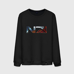 Свитшот хлопковый мужской Mass Effect N7 -Shooter, цвет: черный