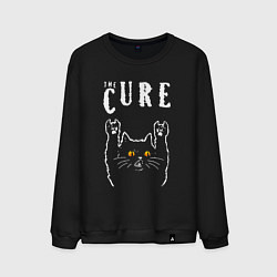 Свитшот хлопковый мужской The Cure rock cat, цвет: черный