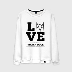 Свитшот хлопковый мужской Watch Dogs love classic, цвет: белый