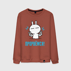 Свитшот хлопковый мужской Зайчик Victory - прорвёмся, цвет: кирпичный