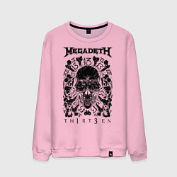 Свитшот хлопковый мужской Megadeth Thirteen, цвет: светло-розовый