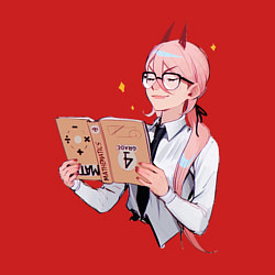 Свитшот хлопковый мужской Пауэр читает книгу, цвет: красный — фото 2