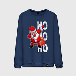 Свитшот хлопковый мужской Through the snow, Santa Claus, dabbing, цвет: тёмно-синий