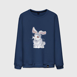 Свитшот хлопковый мужской Пушистый кролик, цвет: тёмно-синий