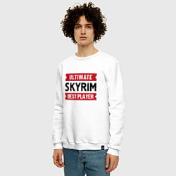 Свитшот хлопковый мужской Skyrim: Ultimate Best Player, цвет: белый — фото 2