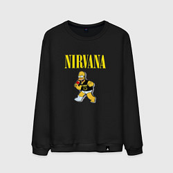 Свитшот хлопковый мужской Гомер Nirvana, цвет: черный