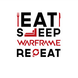 Свитшот хлопковый мужской Надпись: eat sleep Warframe repeat, цвет: белый — фото 2