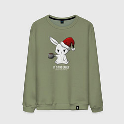 Свитшот хлопковый мужской Bunny its too early, цвет: авокадо