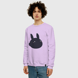 Свитшот хлопковый мужской Черный кролик - минимализм, цвет: лаванда — фото 2