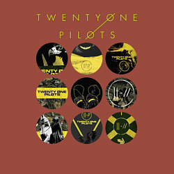 Свитшот хлопковый мужской Twenty One Pilots коллаж, цвет: кирпичный — фото 2