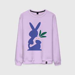 Свитшот хлопковый мужской Синий кролик, цвет: лаванда