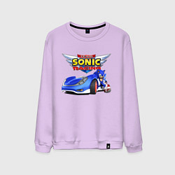 Свитшот хлопковый мужской Team Sonic racing - hedgehog, цвет: лаванда