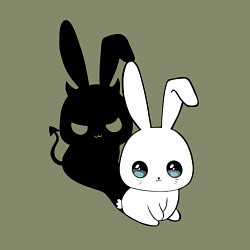 Свитшот хлопковый мужской Милый кролик - ангелочек или дьяволёнок?, цвет: авокадо — фото 2