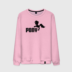 Свитшот хлопковый мужской Пони вместо пумы, цвет: светло-розовый